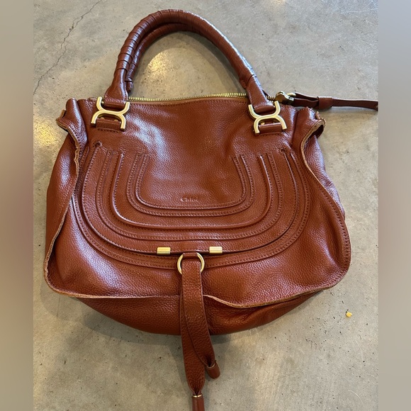 Chloe Marcie Brown Leather Shoulder Bag - Picture 11 of 16